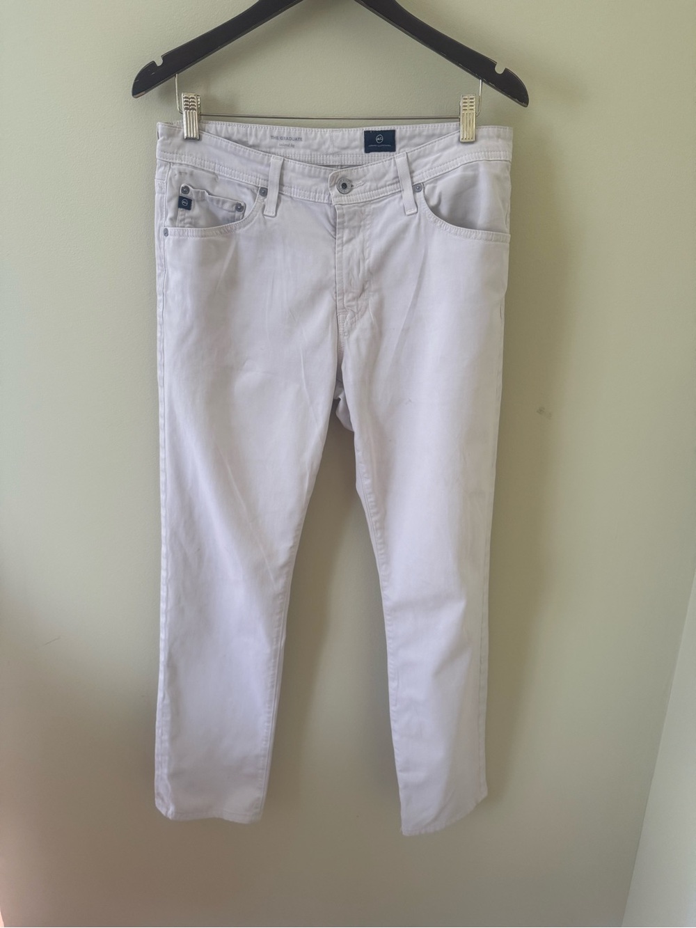 AG Adriano Goldschmied White Straight Leg Jeans